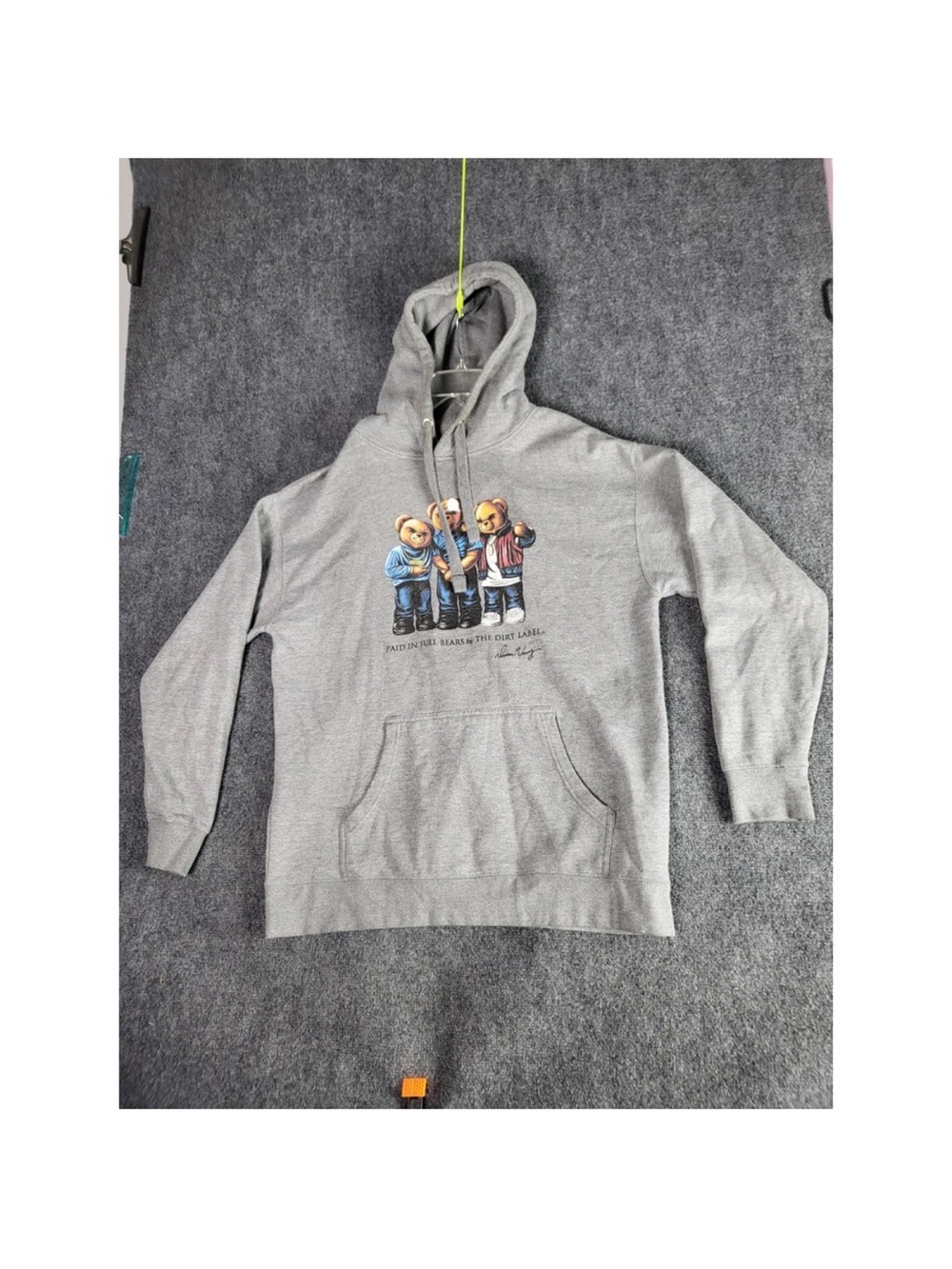 The Dirt Label Paid In Full Bears Hoodie Gray XL Made In USA Streetwear Hip Hop
